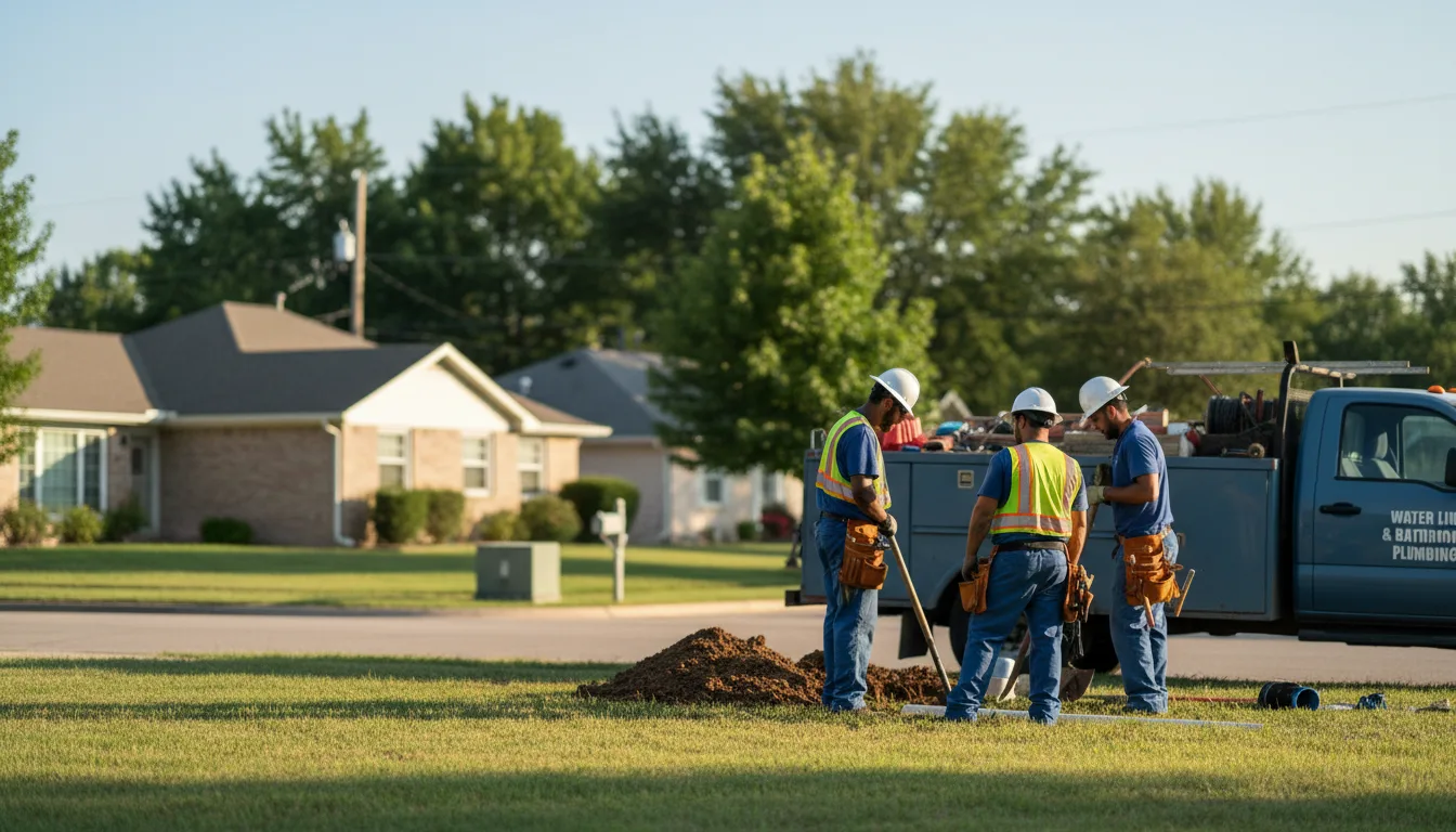Residential water line and bathroom plumbing service in New Auburn, WI